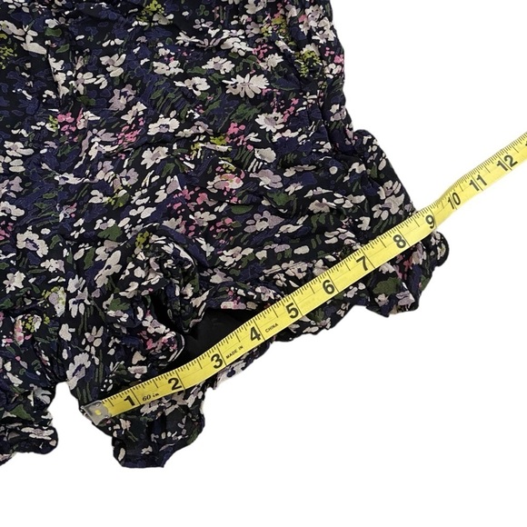 GANNI Georgette Floral Ruffle Shorts Size 34 Multicolor Cottagecore High Waisted - Picture 4 of 11